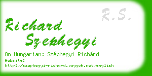 richard szephegyi business card